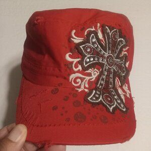 Leader LOGA Women's Distressed Embellished Cross Hat/Cap OSFM